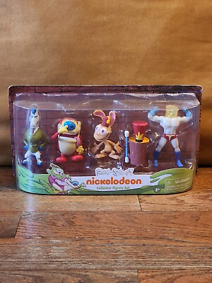#ad Ren amp; Stimpy Collector Figure Set 5 Piece Nickeloden New Sealed $29.99
