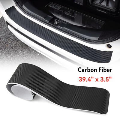 41quot; Carbon Fiber Sticker Car Door Plate Cover Rear Bumper Guard Sill Protector $8.48
