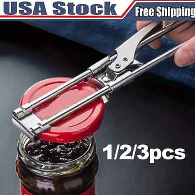 3x Adjustable Multifunctional Stainless Steel Can Opener Jar Lid Gripper Kitchen $4.49