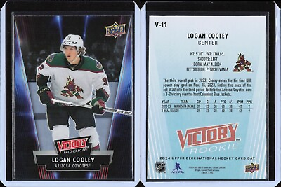 23 24 2024 Upper Deck Hockey Card Day Victory RC #11 Logan Cooley Coyotes $19.95