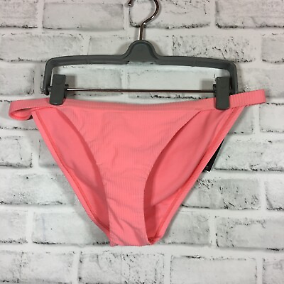 Nike Women#x27;s Swimwear Pink Silver Size L Bikini Bottom Ribbed NESS8324 654 NWT $5.88