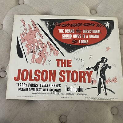 The Jolson Story 14x11 Movie Lobby Card Original 1954 Technicolor Larry Parks $50.00