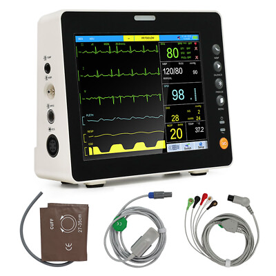 8quot; Portable Patient Monitor Vital Signs ECGRESPSpO2PRNIBPTEMPCardiac Kit $499.00