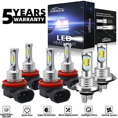 For Ford Fusion 2011 2012 2013 2014 2016 LED HeadlightFog Light Bulb 6500K 6X $35.99