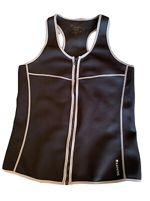 #ad SaunaFX Womens L Neoprene Sauna Vest Slimming Fitness Sweat Gym Tank $14.99