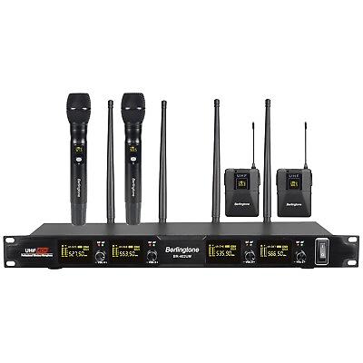 Berlingtone BR 402UM Professional 4 Channel UHF Wireless Microphone Systems $179.00