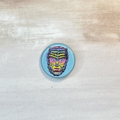 quot;Ghoulsville Shock Wolf #2quot; Groovy Ghoul Rainbow Colors Button Nice $4.88