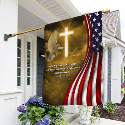 #ad Jesus Flag Holy Spirit Liberty American Flag – Christian Flag Outdoor Decoration $52.99