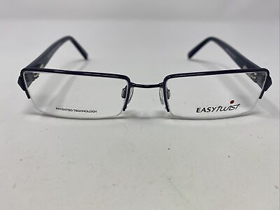 #ad Easy Twist ET863 50 51 18 135 Navy Blue Half Rim Metal Eyeglasses Frame NK22 $85.75