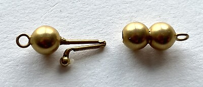#ad Vintage 14k Gold Clasp for Necklace Shaped Like 3 Balls $160.00