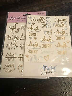 #ad Set of 2 Bridal Bachelorette Party Temporary Tattoos BRAND NEW SEALED $12.99
