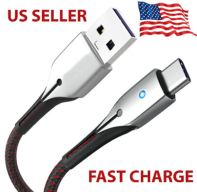 #ad USB C Cable FAST Charger Charging Type C Cord with LED Light for Samsung Galaxy $8.97