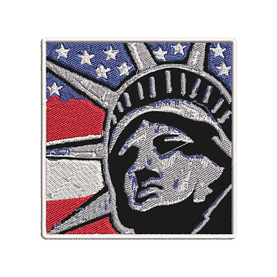 #ad Statue of Liberty American USA Flag Embroidered Iron on Patch $5.95