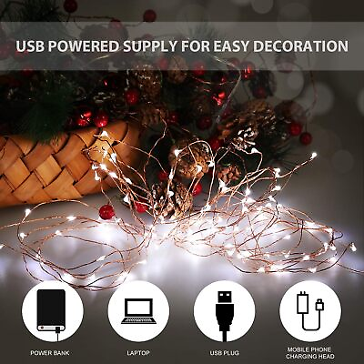 USB Powered 20 50 100 LED Copper Wire Fairy String Lights Party Decor 2M 5M 10M $3.79