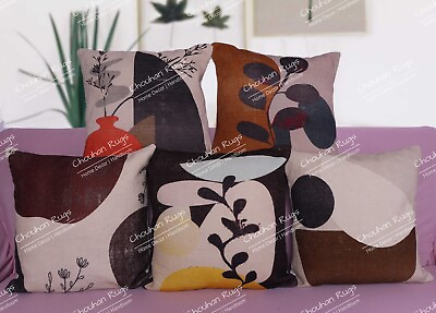 #ad 5 Sets of Digital Print Cotton Sofa Home Decoration Cushion Cover Pillow Case $88.90
