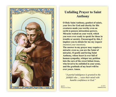 #ad 2 copies Unfailing Prayer to St. Anthony Holy Prayer Card Catholic Christian $2.29