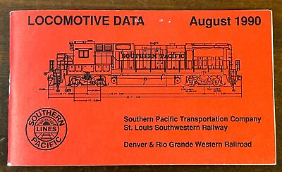 #ad Southern Pacific Railroad Denver Rio Grande Locomotive Data Book August 1990 $39.99