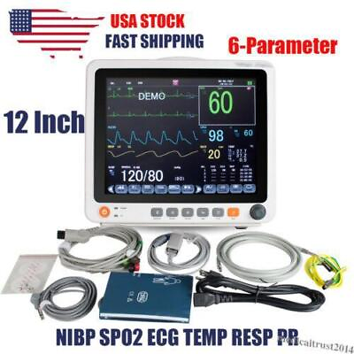 New Medical 12quot; Touch Screen Patient Monitor Vital Signs ECG RESP TEMP SPO2 USA $515.00