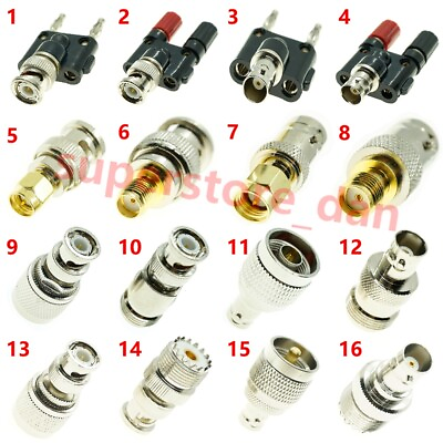#ad BNC TO BANANA UHF SMA N SO239 PL259 male female RF Connector Adapter Converter $3.04