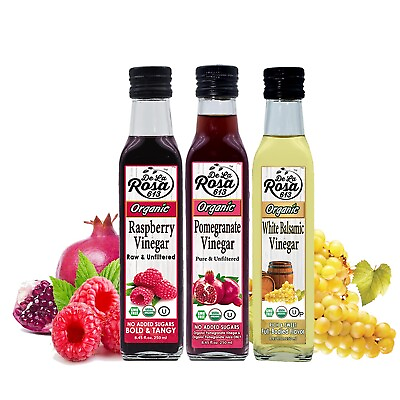 #ad De La Rosa Raspberry Pomegranate amp; White Balsamic Vinegar 8.45 Oz Pack of 3 $26.08