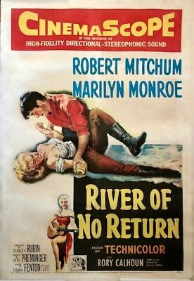 #ad River Of No Return Marilyn Monroe Original 27x41 Movie Poster 1954 Linen Backed $999.99