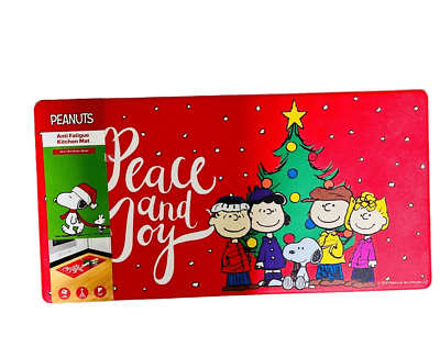 #ad Peanuts Snoopy Anti Fatigue Kitchen Mat Rug 20”x39” Woodstock Peace And Joy CB $40.00