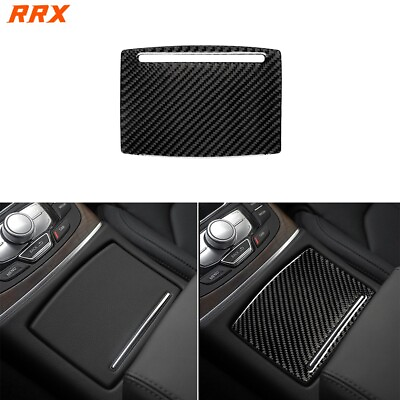 #ad Real Carbon Fiber Water Cup Holder Panel Cover For Audi A6 S6 C7 A7 S7 4GB 12 18 $8.99