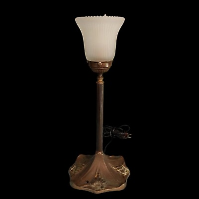 American Art Nouveau Deco Bronze Brass Table Lamp By NW Nonferrous Inc Seattle $100.00