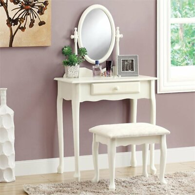 #ad Monarch 2 Piece Bedroom Vanity Set in Antique White $228.70