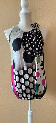 #ad Womens John Galliano Vintage Sleeveless Top Size Small Ties At One Shoulder $86.00