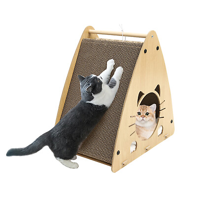#ad Big Cat Scratcher Bed Lounge Corrugated Cardboard Cats Scratching Board House $36.99