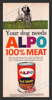 #ad Alpo Beef Chunks for Dogs English Setter 1960s Print Advertisement Ad 1963 $10.99