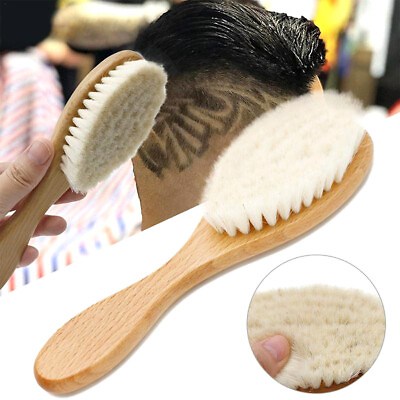 #ad Soft Goat Bristle Hair Sweeping Brush Wood Handle Barber Salon Cleaning Tool NEW $8.27