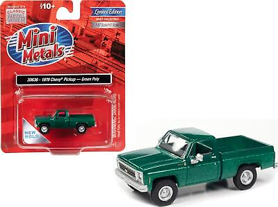 #ad 1979 Chevrolet Fleetside Pickup Truck Green Metallic 1 87 HO Scale Model Car $28.57