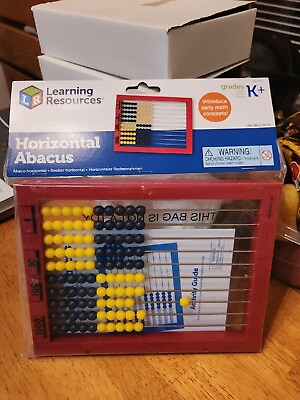 #ad Learning Resources 2 Color Desktop Abacus Red Frame Color Coded Math $10.80