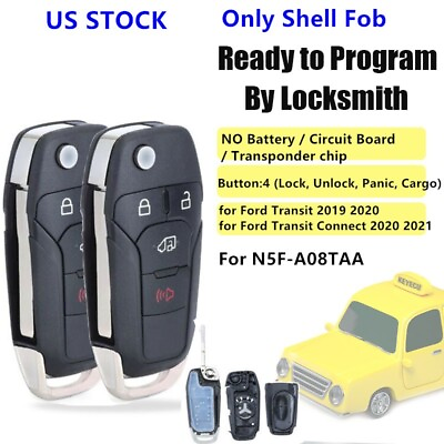 #ad 2for Ford Transit Connect 2019 2021 Flip Key Keyless Remote Shell Fob N5F A08TAA $14.86