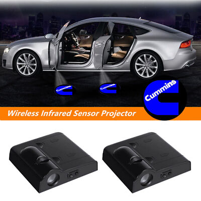 #ad 2x Wireless Car Door LED Laser Courtesy Projector Shadow Lights for Blue Cummins $17.99