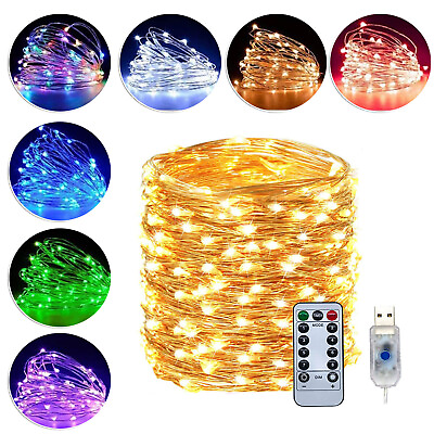 USB Twinkle LED String Fairy Lights 200 300LED Copper Wire Party Decor W Remote $9.99