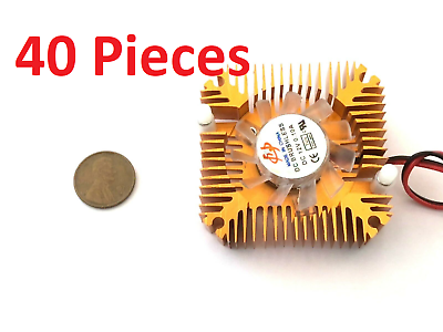 #ad 40 Pieces copper 12v 55mm 2PIN Aluminum Cooling Fan Heatsink Cooler VGA CPU $168.00