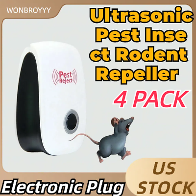 #ad Ultrasonic Pest Insect Rodent Repeller Electronic Plug In Mice Rat Cockroach Bug $6.01