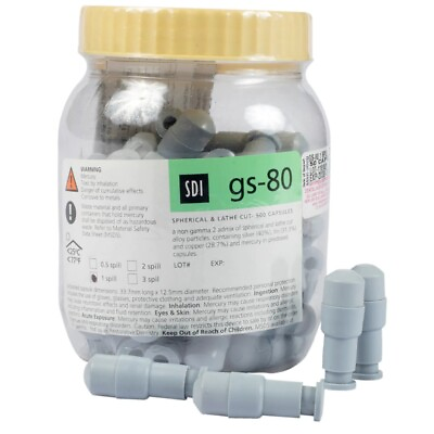 Dental Material SDI GS 80 Amalgam Alloy Regular Set 1 Spill 50 Per Jar $85.49