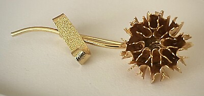 #ad Antique Gold Flower Brooch Pin 7.14 Grams Gold $380.00
