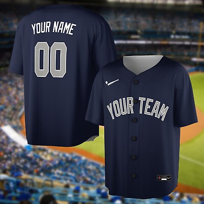 #ad New York Yankees Personalized Baseball Jersey Your Name Your Number XS 5XL Size $32.39