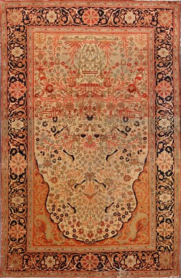 #ad Pre 1900 Floral Kashaan Mohtashem Antique Rug 4x7 Wool Hand made Traditional Rug $8402.00