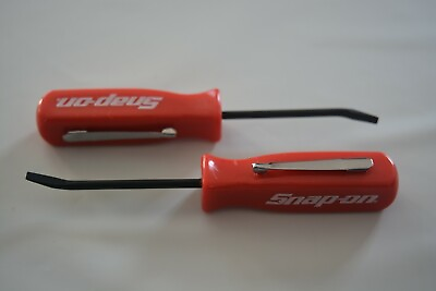 #ad snap on tools promotional mini pocket clip flat pry bar red handle small new 2PC $11.99