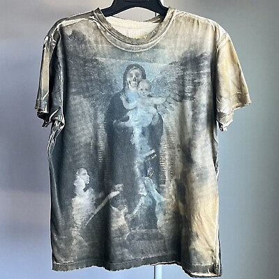 #ad Rare Affliction Sz L Y2K Grim Reaper Ghost Skeleton And Baby Shirt READ SIZE PLZ $55.00