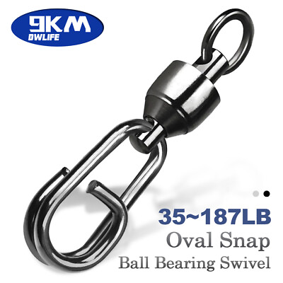 #ad Black Ball Bearing Swivel with Snap 25 100Pc Stainless Split Ring Lure Connector $6.92