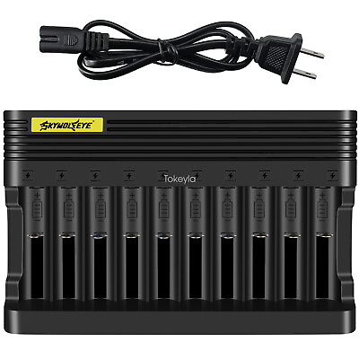 #ad 10 Slot Intelligent Charger for I865O 16340 26650 Li ion Rechargeable Batteries $16.66
