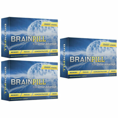 #ad 3 Packs Brainpill Nootropic Supplement for Memory Focus Concentration Mood Boost $192.95