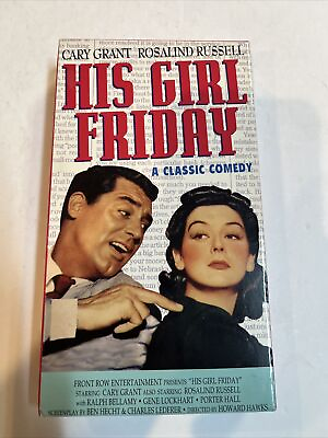 #ad His Girl Friday VHS 2000 Gary Grant • Rosalind Russell • Ralph Bellamy C $25.00